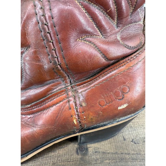 Dingo Mens Leather Western Cowboy Boots Brown Size 9 D Boho Festival Rodeo - Picture 2 of 11